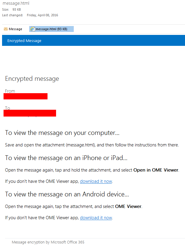 ms office 365 encryption